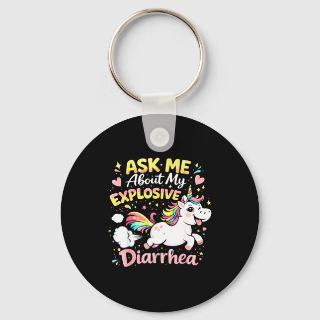 Ask about explosive diarrhea funny poop meme key ring (Front)
