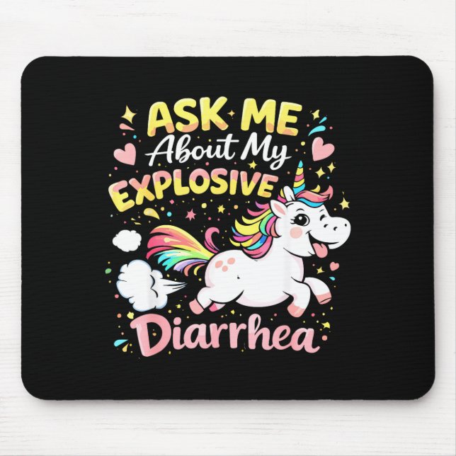 Ask about explosive diarrhea funny poop meme mouse mat (Front)