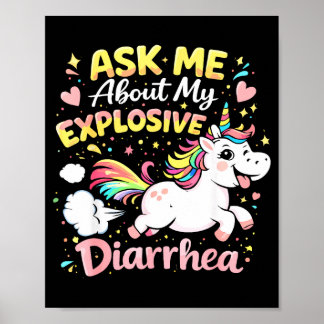 Ask about explosive diarrhea funny poop meme poster