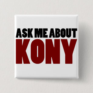 Ask About Kony 2012 Stop Joseph Kony Question 15 Cm Square Badge