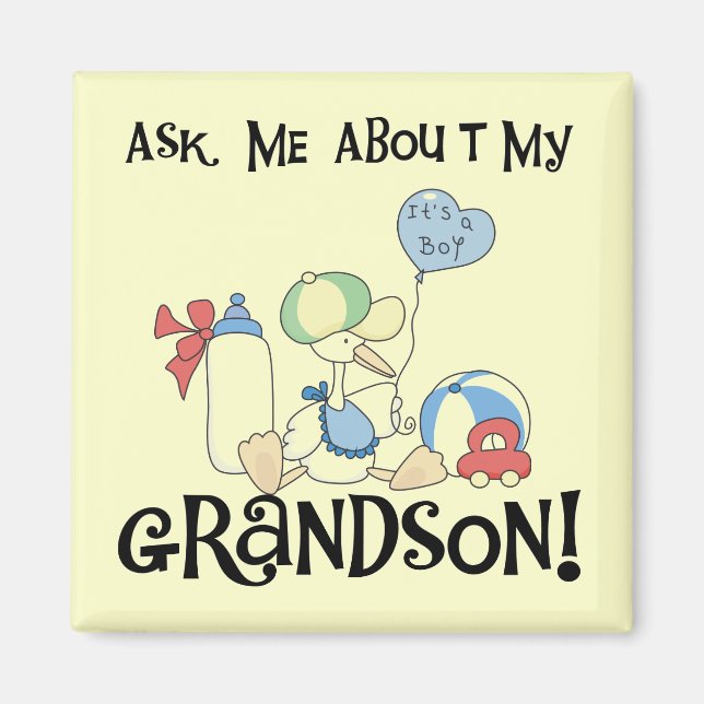 Ask About My Grandson Tshirts and Gifts Magnet (Front)