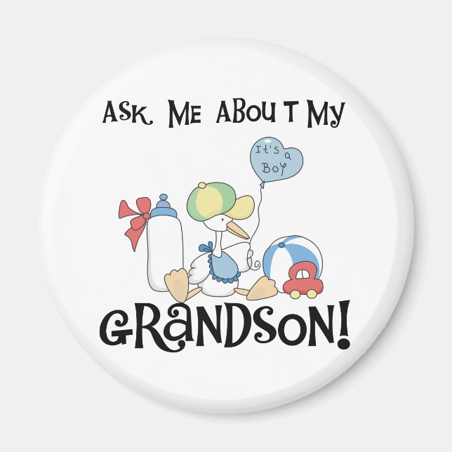 Ask About My Grandson Tshirts and Gifts Magnet (Front)
