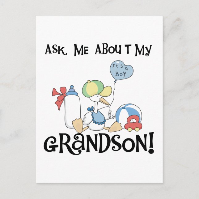 Ask About My Grandson Tshirts and Gifts Postcard (Front)