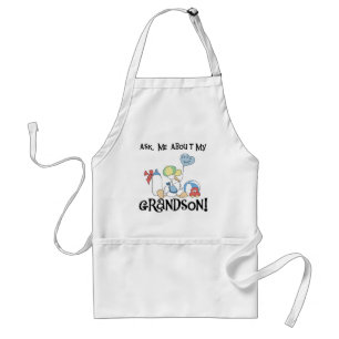 Ask About My Grandson Tshirts and Gifts Standard Apron