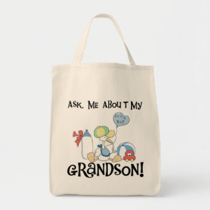 Ask About My Grandson Tshirts and Gifts Tote Bag