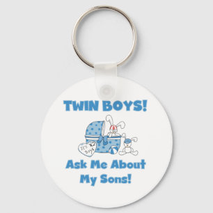 Ask About My Twin Sons Tshirts and Gifts Key Ring
