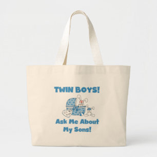 Ask About My Twin Sons Tshirts and Gifts Large Tote Bag