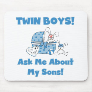 Ask About My Twin Sons Tshirts and Gifts Mouse Mat