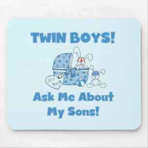 Ask About My Twin Sons Tshirts and Gifts Mouse Mat