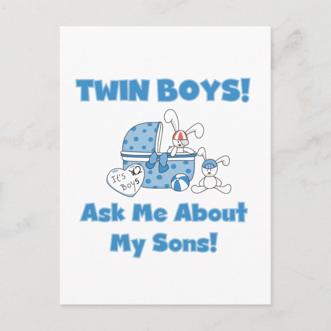 Ask About My Twin Sons Tshirts and Gifts Postcard (Front)