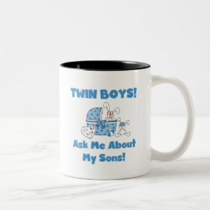 Ask About My Twin Sons Tshirts and Gifts Two-Tone Coffee Mug