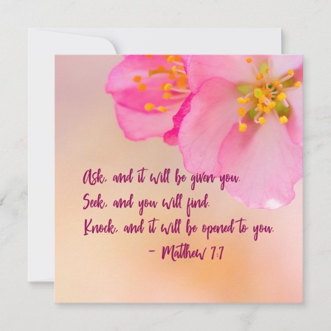 Ask, And It Will Be Christian Floral Inspirational (Front)