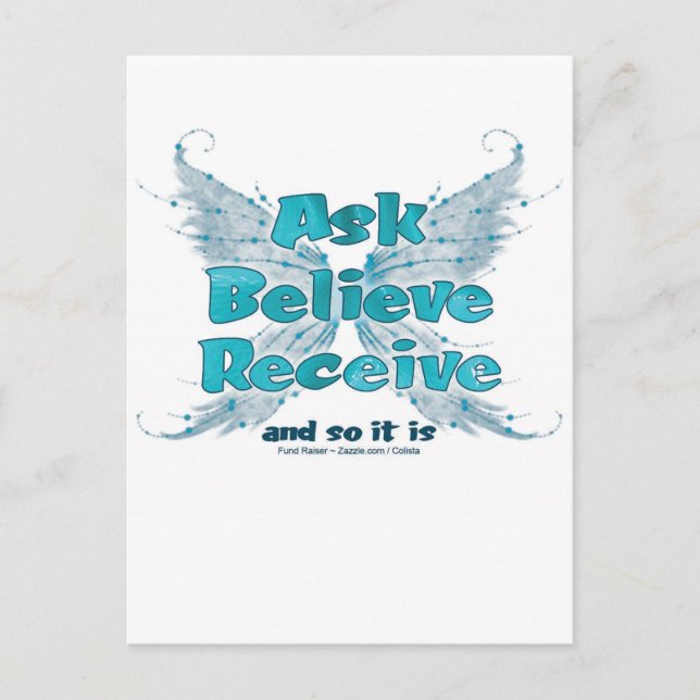 Ask Believe Receive Postcard (Front)