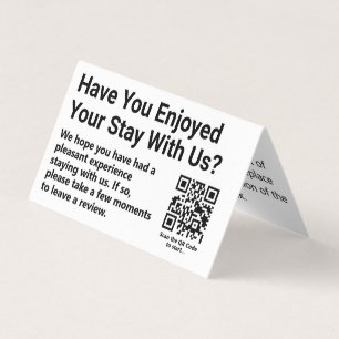 Ask Customers to Leave a Review QR Code Folded Business Card