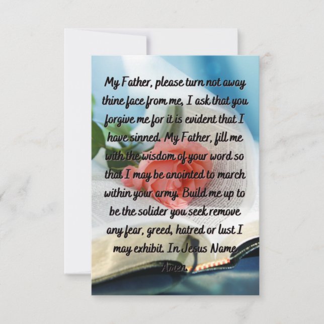 Ask God's Forgiveness Prayer Flat Greeting Card (Front)