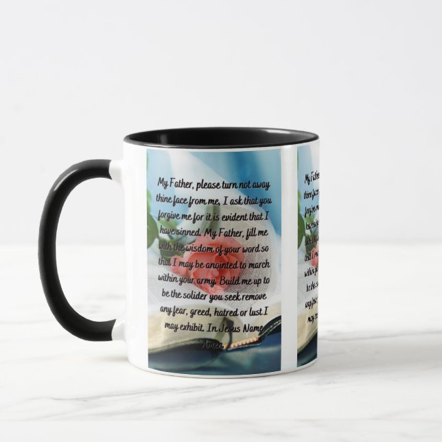 Ask God's Forgiveness Prayer Two-Tone Mug (Left)