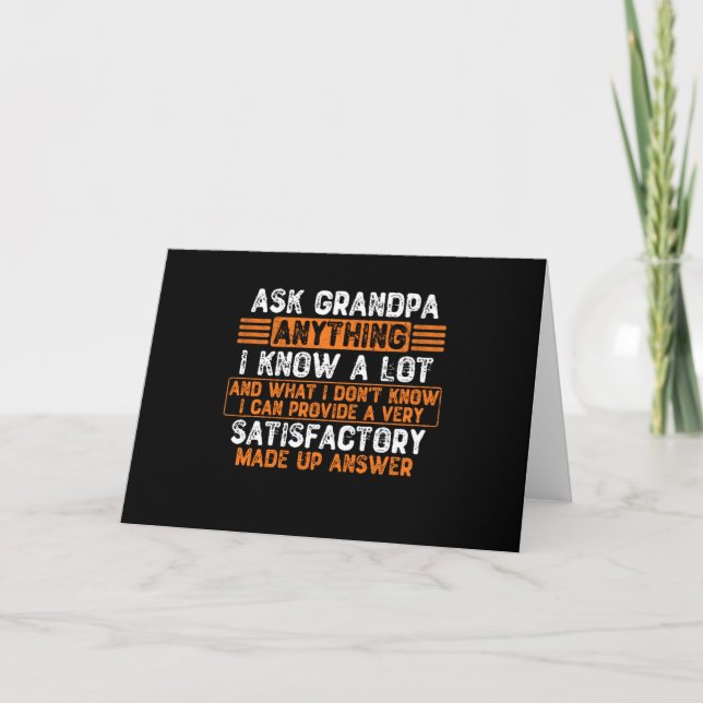 Ask Grandpa Anything Card (Front)
