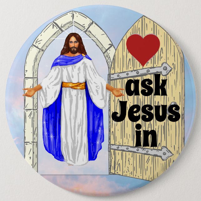 ask Jesus in 6 Cm Round Badge (Front)