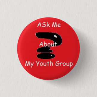 Ask me 3 cm round badge
