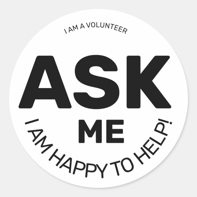Ask me a question  classic round sticker (Front)