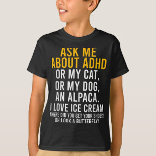 Ask Me About Adhd Autism Mental Health Awareness T-Shirt