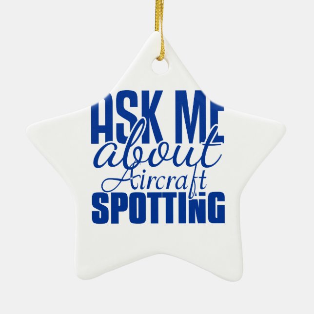 Ask Me About Aircraft Spotting Ceramic Tree Decoration (Back)