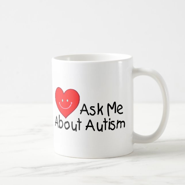 Ask Me About Autism (Heart) Coffee Mug (Right)