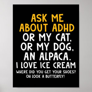 Ask Me About Autism Mental Health Awareness Adhd C Poster