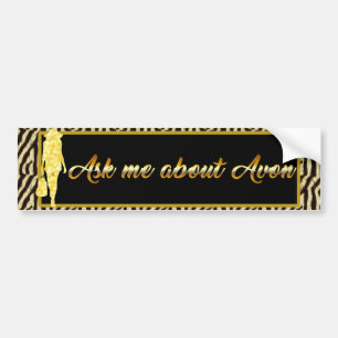 Ask Me About Avon, Gold Tiger Bumper Sticker