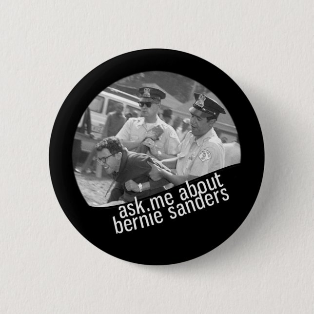 Ask Me About Bernie Sanders (V2) 6 Cm Round Badge (Front)