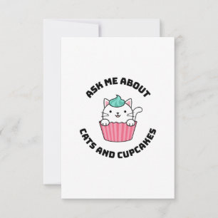 Ask me about cats and cupcakes thank you card