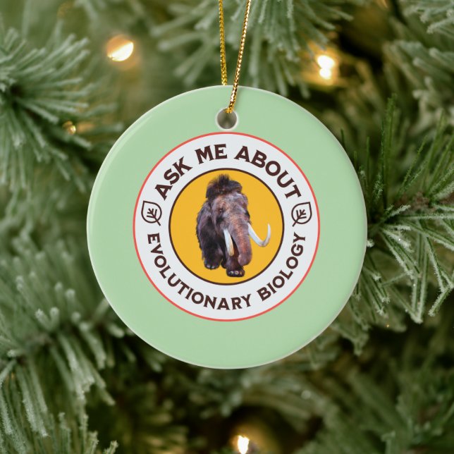Ask Me About Evolutionary Biology Woolly Mammoth Ceramic Tree Decoration (Tree)