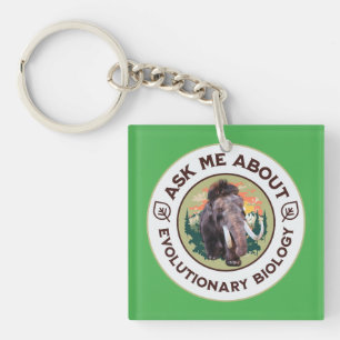 Ask Me About Evolutionary Biology Woolly Mammoth Key Ring