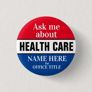 Ask Me About Health Care 3 Cm Round Badge
