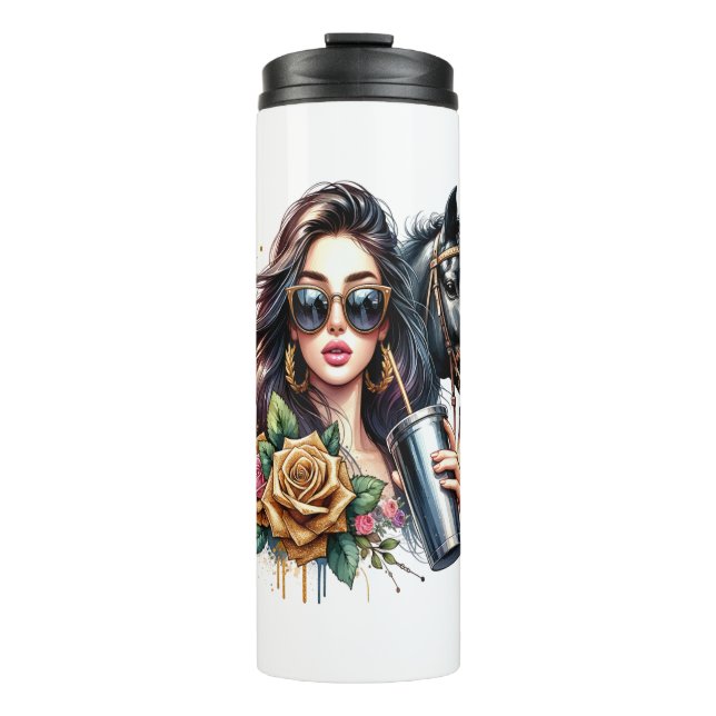 Ask Me About Horse Funny Horse Thermal Tumbler (Front)