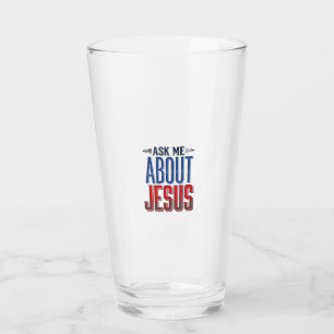 Ask Me About Jesus Vintage Christian Shirt Design Glass