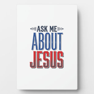 Ask Me About Jesus Vintage Christian Shirt Design Plaque