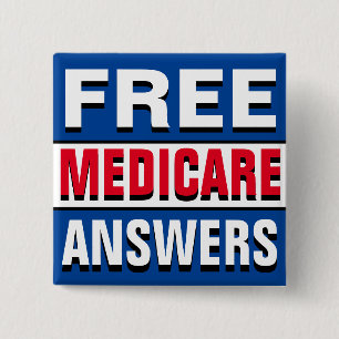 Ask Me About Medicare 15 Cm Square Badge
