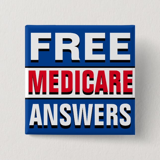 Ask Me About Medicare 15 Cm Square Badge (Front)