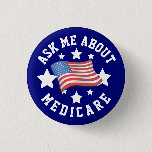 Ask Me About Medicare  3 Cm Round Badge (Front)