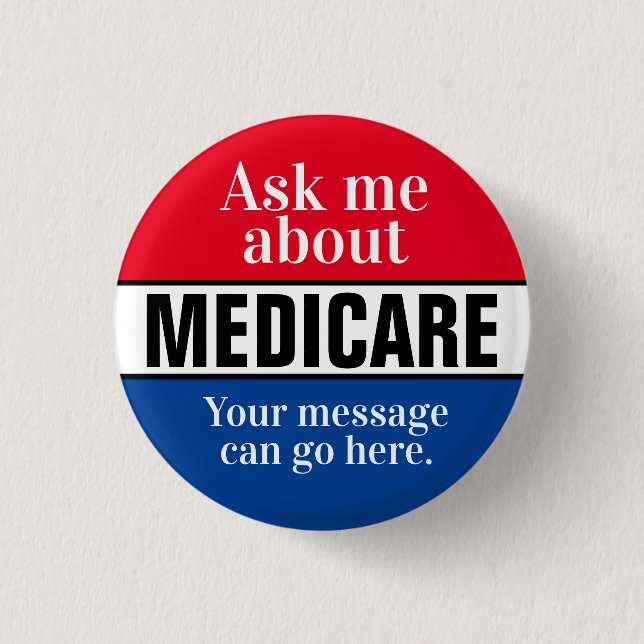 Ask Me About Medicare 3 Cm Round Badge (Front)