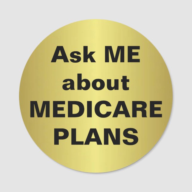 Ask ME about MEDICARE PLANS Name Tag (Front)