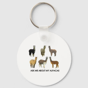 Ask me about my alpacas key ring