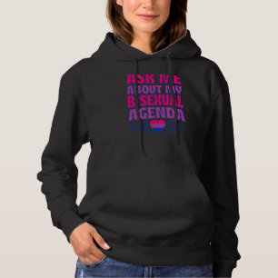 Ask Me About My Bisexual Agenda Heart Bi Pride Aes Hoodie