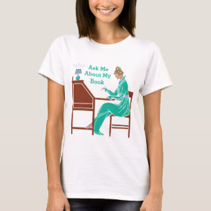Ask Me About My Book Art Deco Lady Author T-Shirt