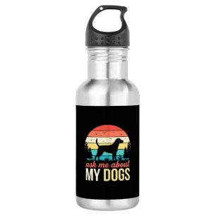 Ask Me About My Dogs Retro Sunset_1 532 Ml Water Bottle
