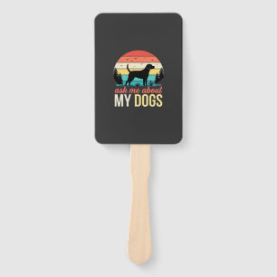 Ask Me About My Dogs Retro Sunset_1 Hand Fan