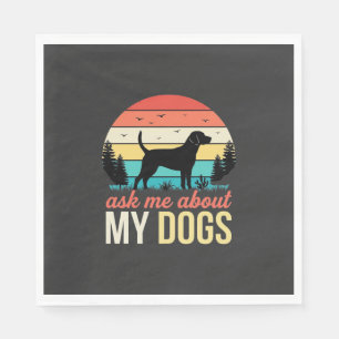 Ask Me About My Dogs Retro Sunset_1 Napkin