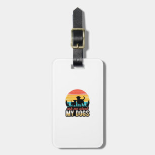 Ask Me About My Dogs Vintage Dog Lover Design_1 Luggage Tag