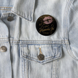Ask Me About my Glamourous Lips - Dusty Rose 6 Cm Round Badge